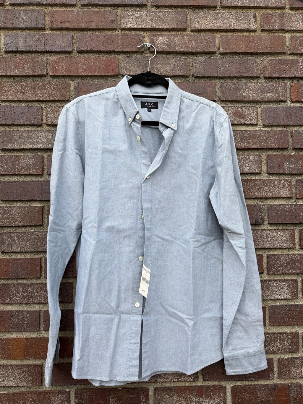 A.P.C. Light Blue Small Oxford Button-Down Shirt New With Tags!